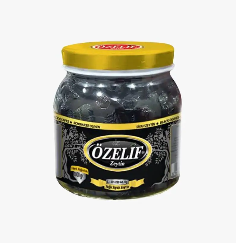 Özelif ÇORUH İri Doğal Fermente Siyah Zeytin 1000 Gr